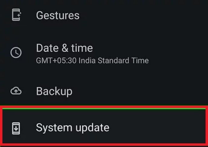 aggiornamento del sistema Android