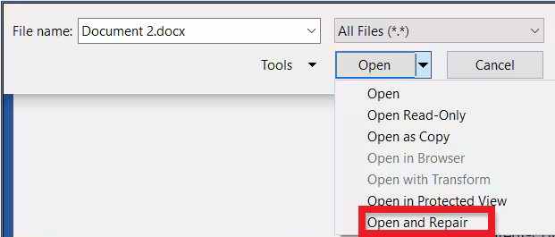 open and repair