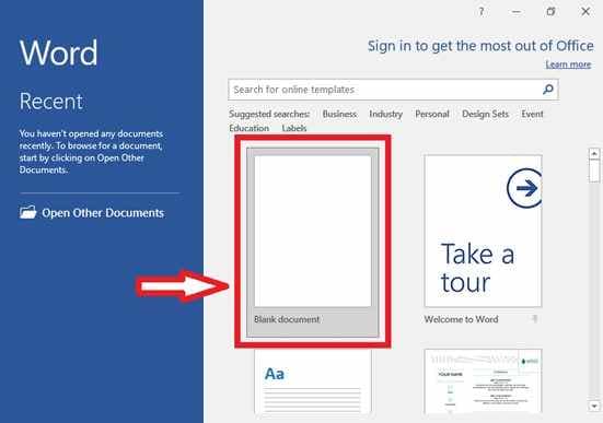 blank document
