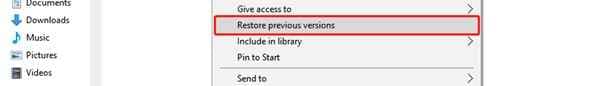 restore previous versions