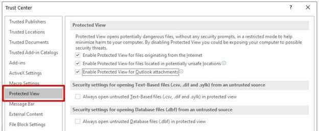 protected view