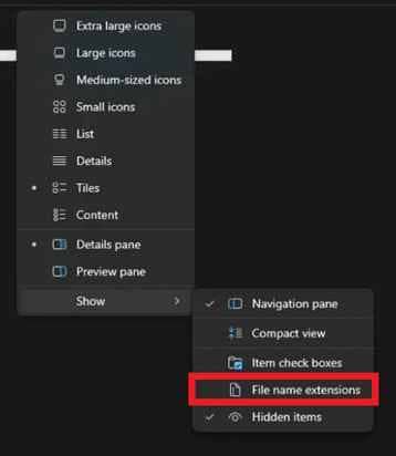 file name extensions