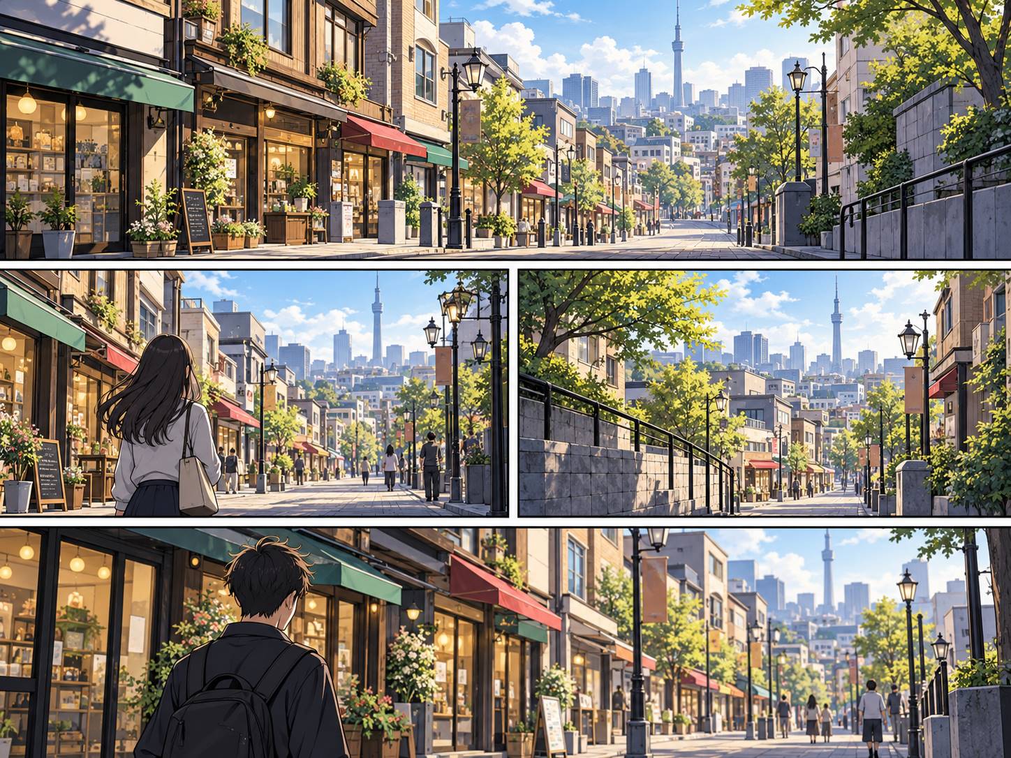 consistent city background views for recurring webtoon locations