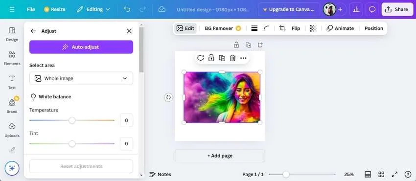 canva photo color editor