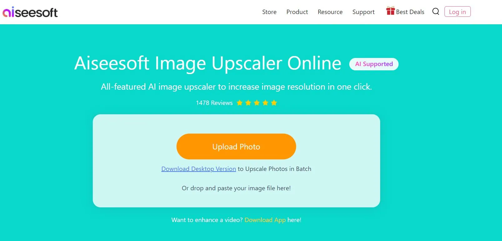 aiseesoft image upscaler upload photo