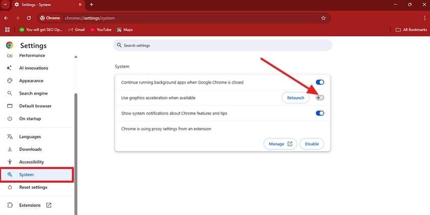 deactivate use graphic acceleration when available