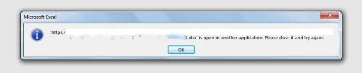 Excel file aperto in un'altra applicazione