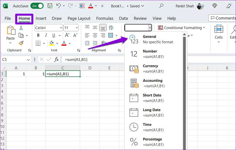 Formattazione generale in Excel