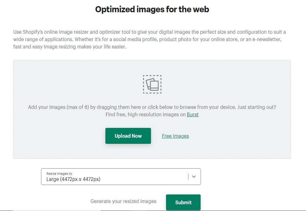 free image resizer by shopify