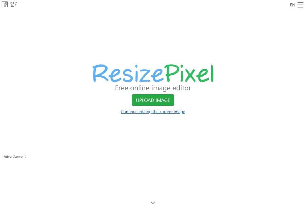 interfaz de resizepixel