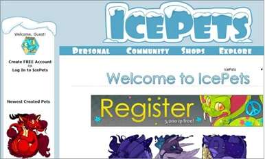 icepets user interface