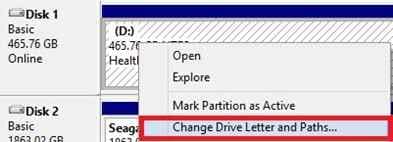 change drive letter and paths