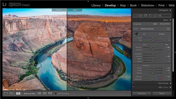 interface lightroom