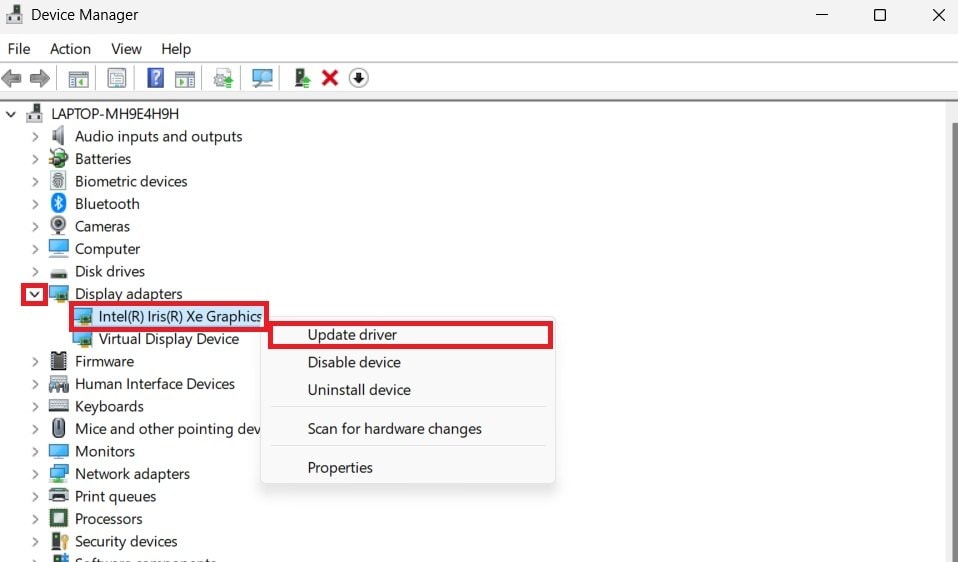 update graphics driver