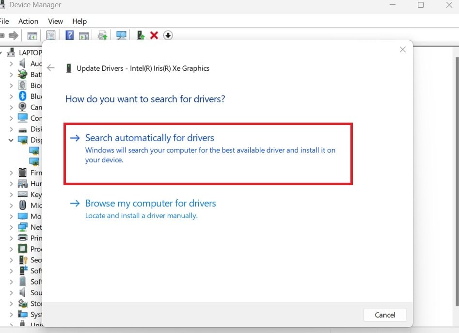 search automatically for drivers