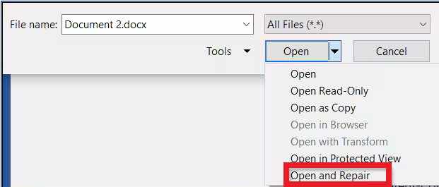 open and repair