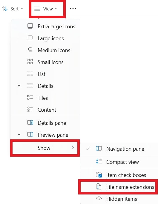 windows Image name extensions