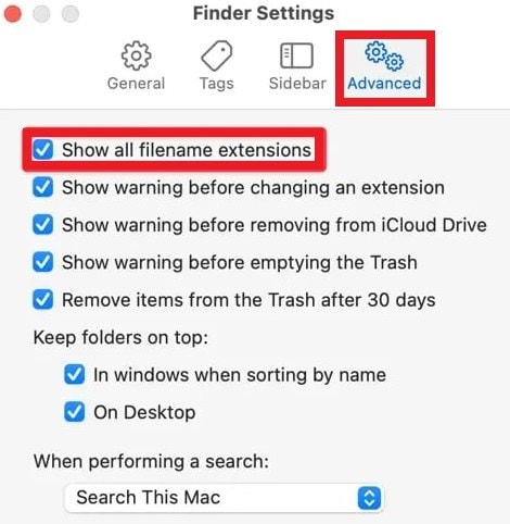 mac Image name extensions