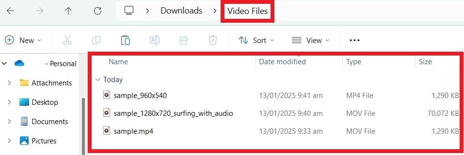 move to new video files folder