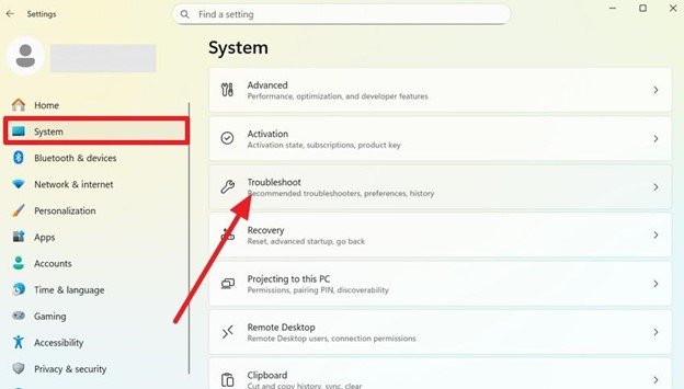 choose the troubleshoot