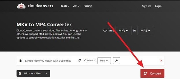 tap the convert button