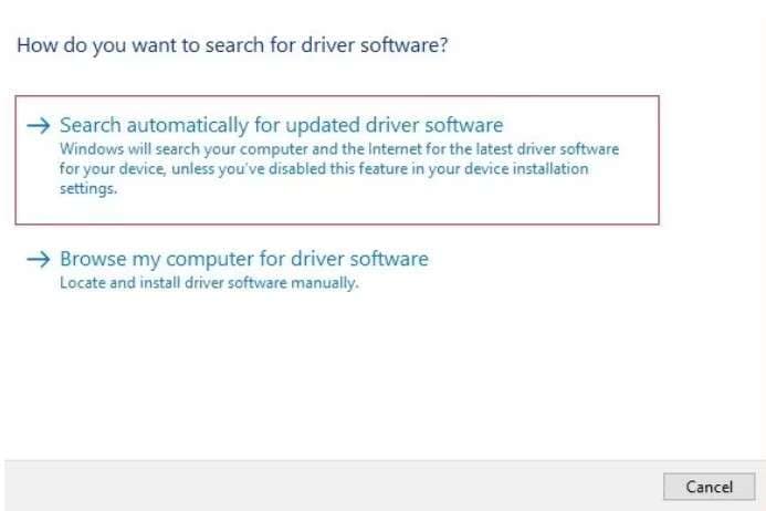 search for updated driver software