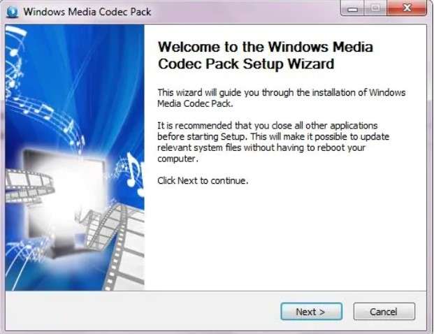 install windows media player codecs 