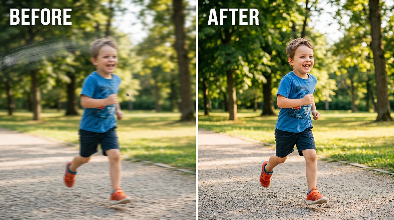 child running in park