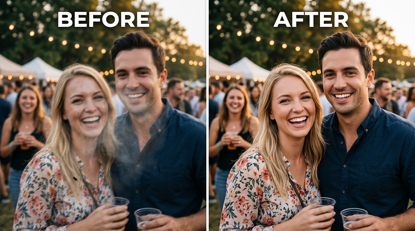 spontaneous candid couple photo blurry from camera shake