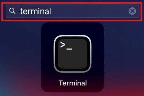 look for the terminal