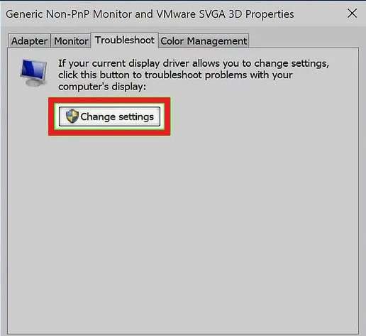 changing the settings 