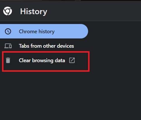 clear browsing data 