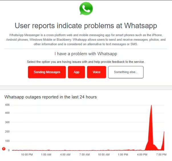 check if whatsapp is down