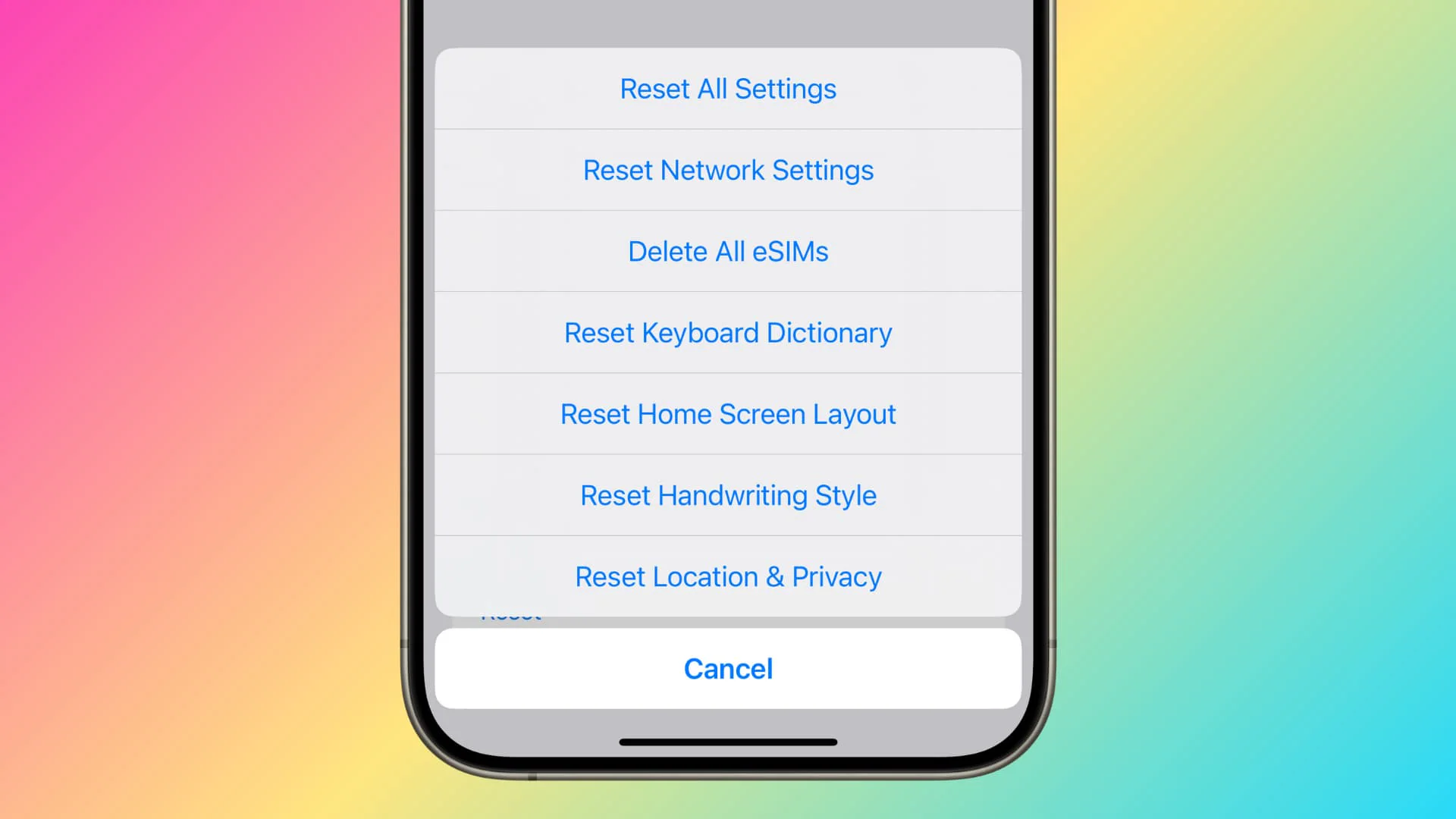 reset settings fix screen record no sound iphone 