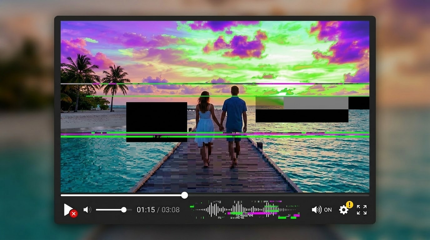 fix mp4 video freeze black screen no sound before