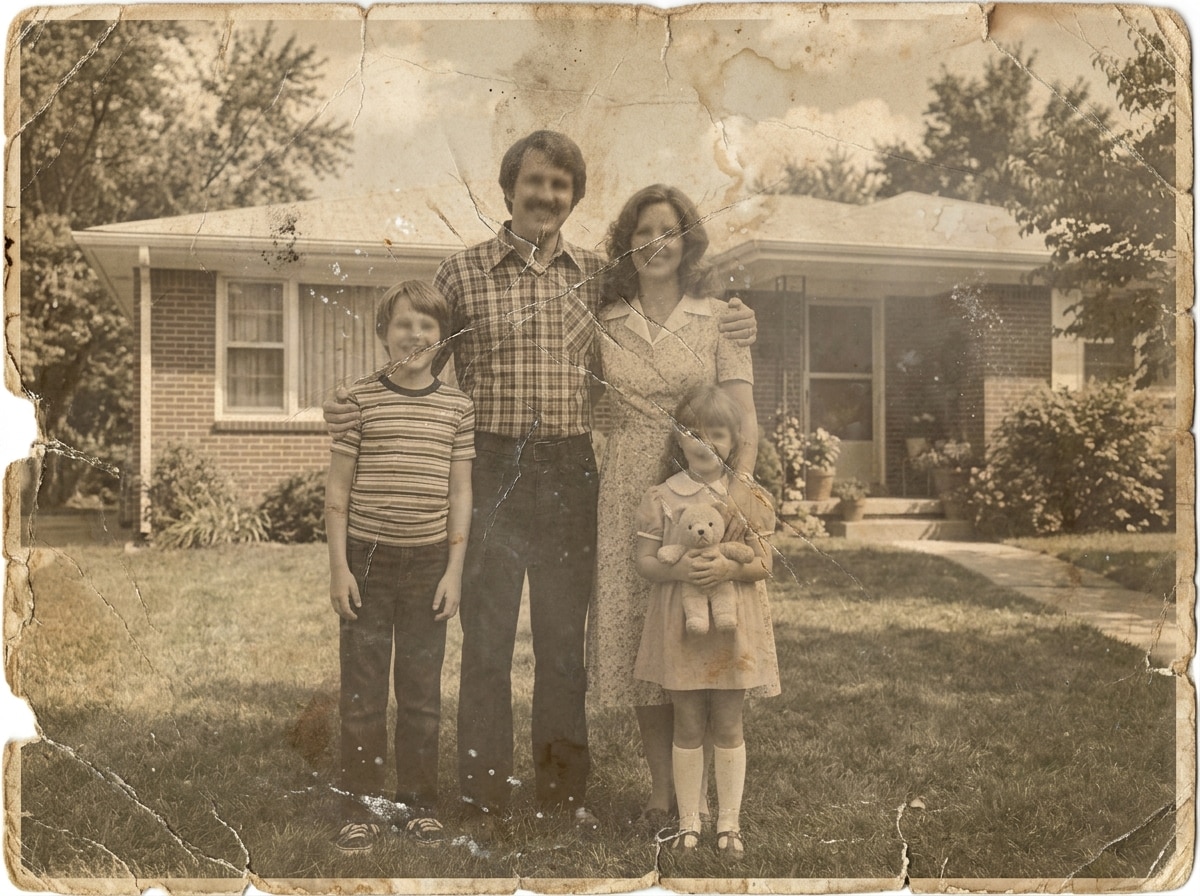 fix old family photo before