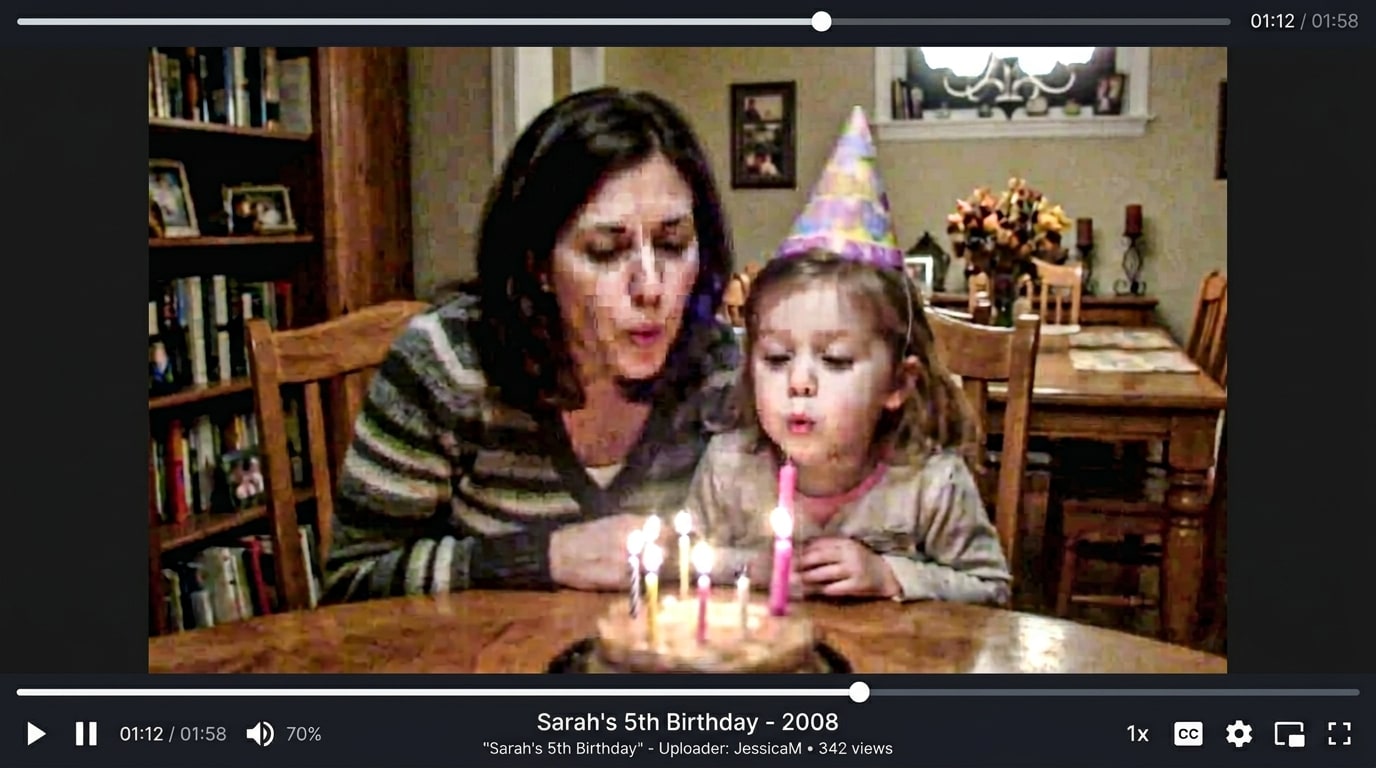 upscale old phone video before