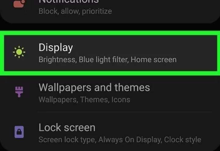 display settings on android 
