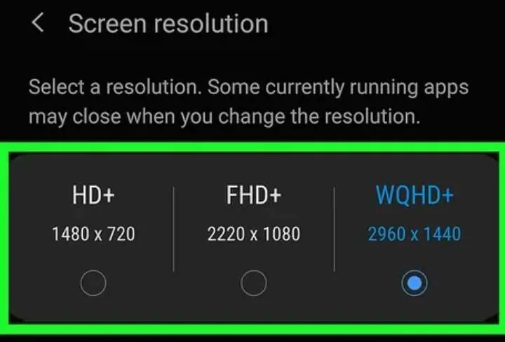 adjusting screen resolution on android 