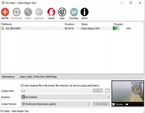 fix video to repair the corrupt video files