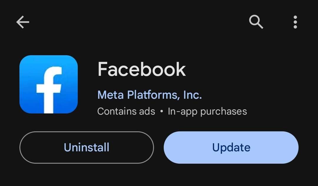 update your facebook app