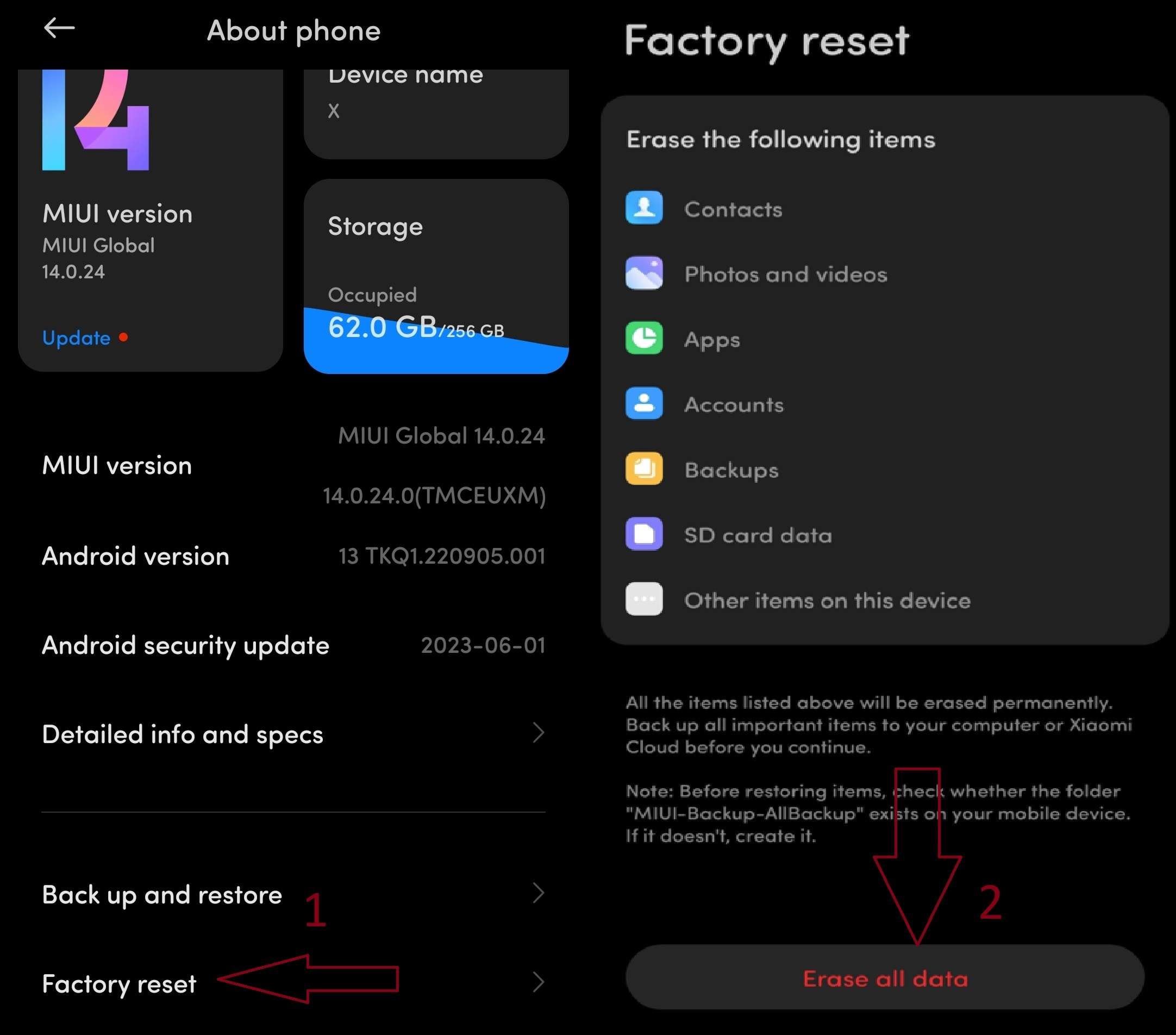 hard reset an android phone