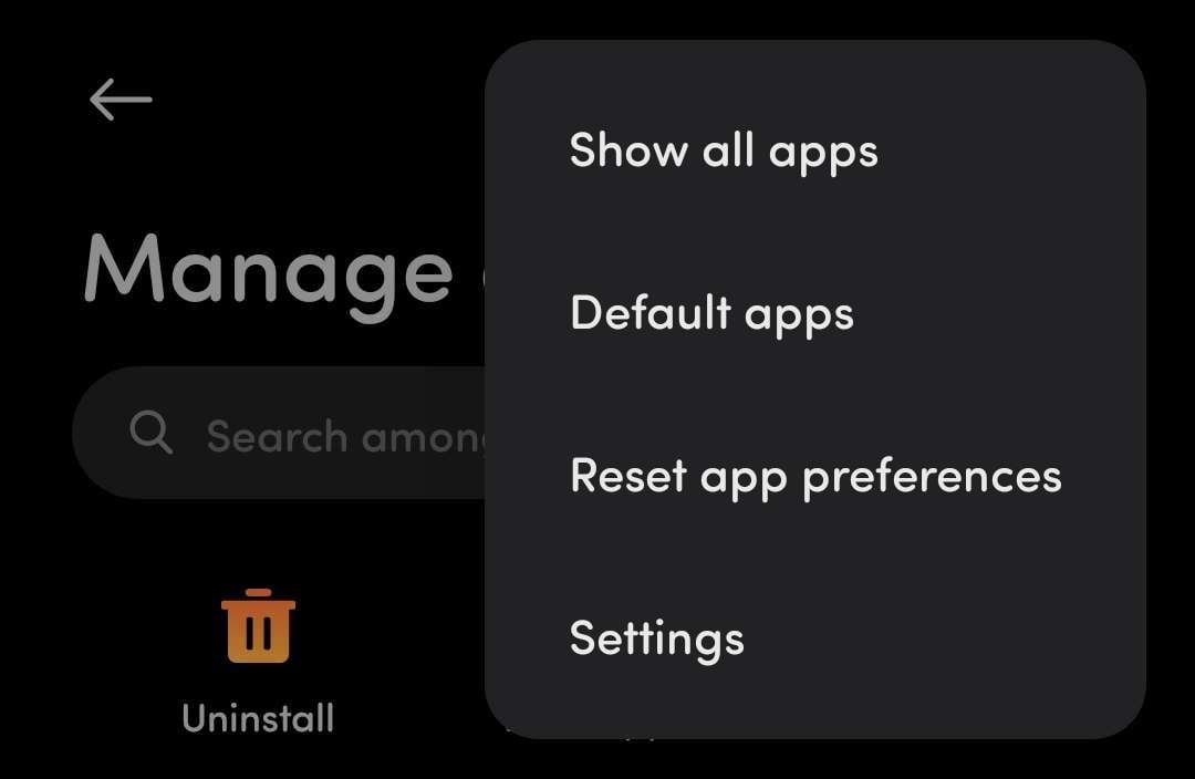reset app preferences on android