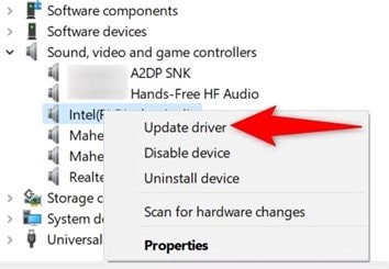 update audio device manager