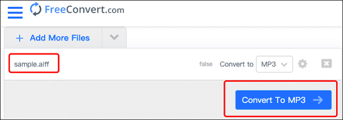 freeconvert tool to convert aiff to mp3