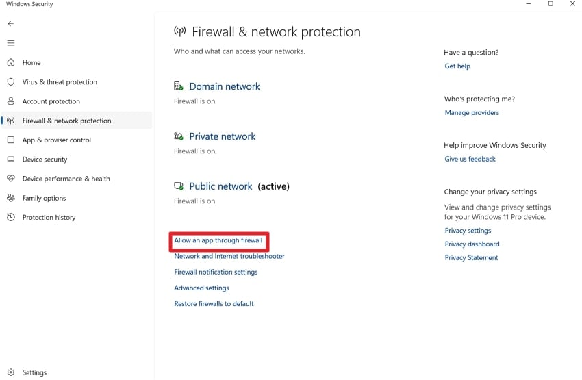allow app through firewall