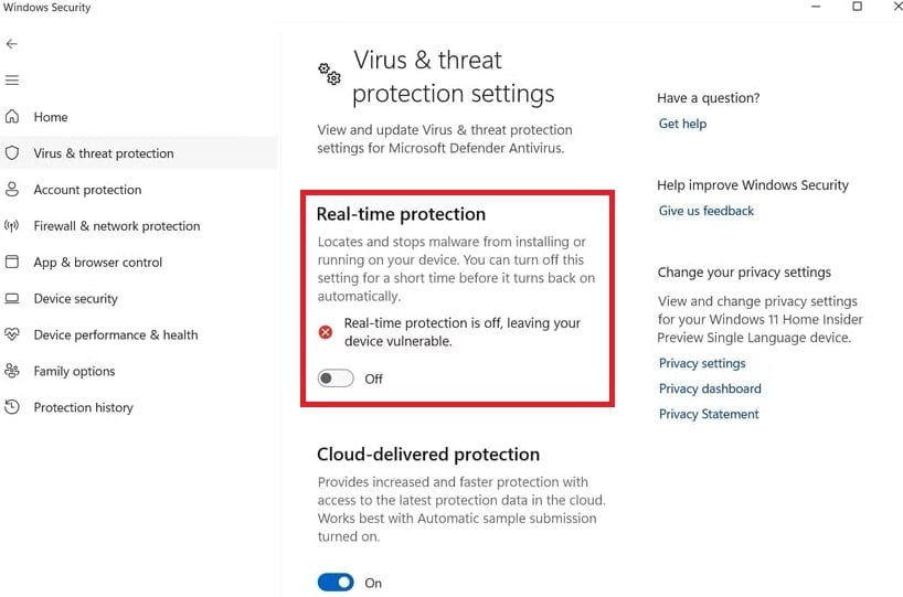 real time protection