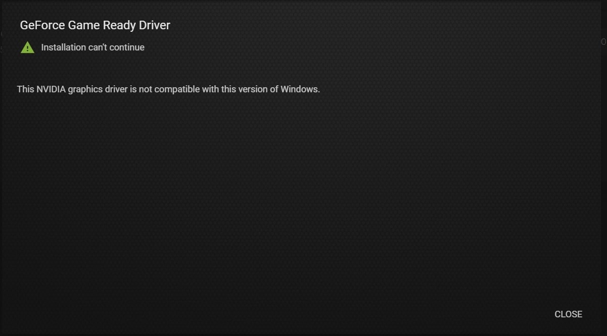 geforce driver installation can’t continue