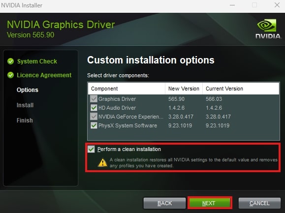 perform a clean installation