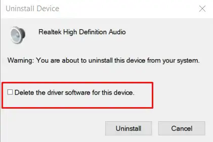 désinstaller realtek high definition audio